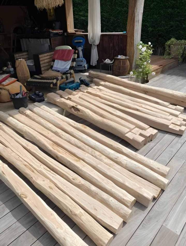 Rondins de bois naturel Lablachère
